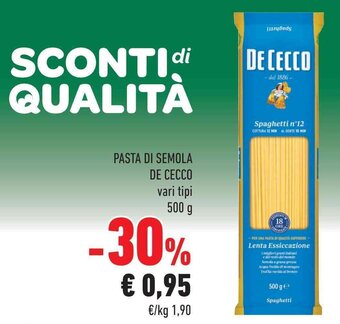 De Cecco Pasta di Semola vari tipi 500 g