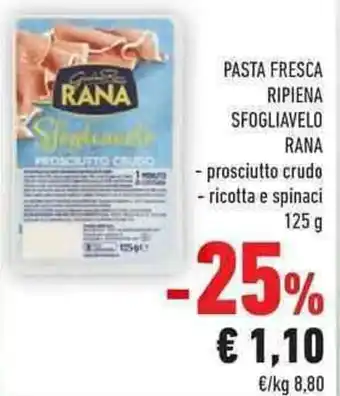 Conad City Rana Pasta Fresca Ripiena prosciutto crudo/ricotta e spinaci 125 g offerta