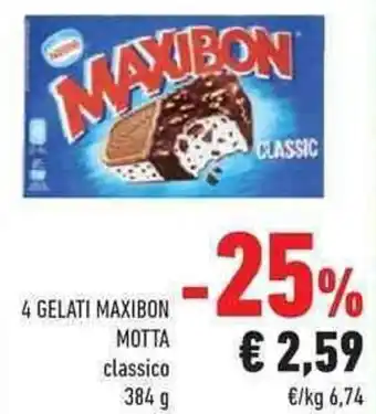 Conad City Motta 4 Gelati Maxibon classico 384 g offerta
