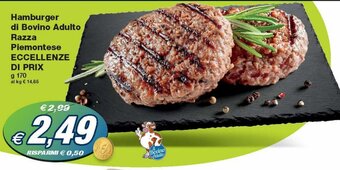 Prix Quality Hamburger di Bovino Adulto Razza Piemontese Eccellenze di Prix g 170 offerta