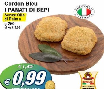 Prix Quality I Panati di Bepi Cordon Bleu Senza Olio di Palma g 250 offerta