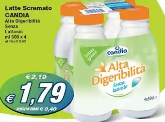 Prix Quality Candia Latte Scremato Alta Digeribilità Senza Lattosio ml 500x4 offerta