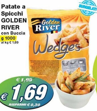 Prix Quality Golden River Patate a Spicchi con Buccia g 1000 offerta