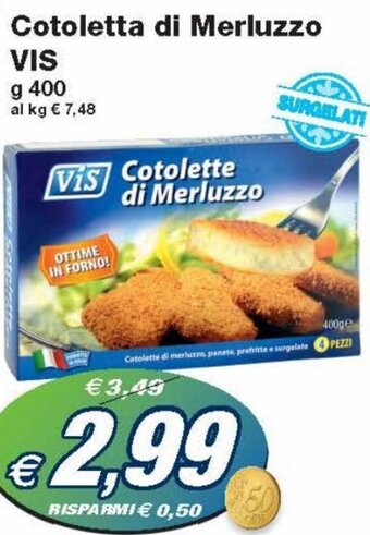 Prix Quality Vis Cotoletta di Merluzzo g 400 offerta