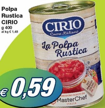 Prix Quality Cirio Polpa Rustica g 400 offerta