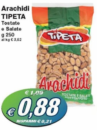 Prix Quality Tipeta Arachidi Tostate e Salate g 250 offerta