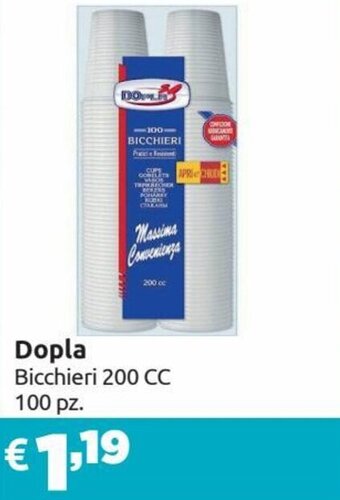 Saponi e profumi Dopla Bicchieri 200 CC 100 pz. offerta