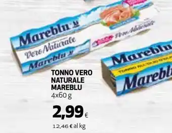 Coop Mareblu Tonno vero naturale 4x60 g offerta