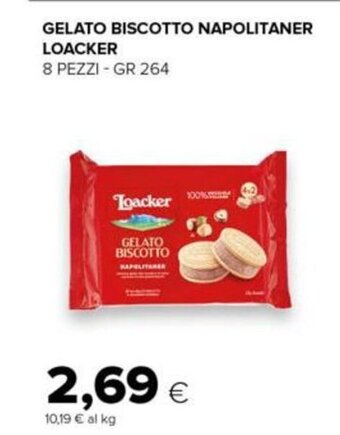 Tigre Loacker Gelato biscotto napolitaner 8 pezzi 264 gr offerta
