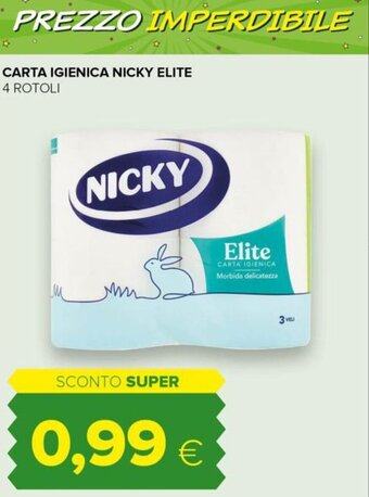 Tigre Nicky Elite Carta Igienica 4 rotoli offerta
