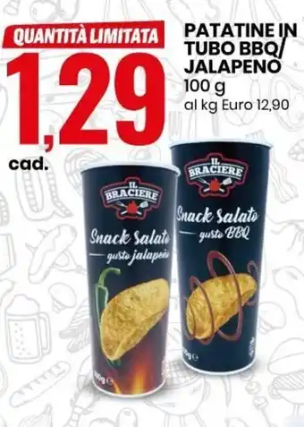 Eurospin Patatine in Tubo bbq/jalapeno 100 g offerta