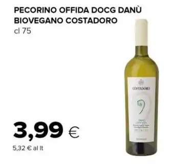 Tigre Costadoro Pecorino Offida DOCG Danù Biovegano cl 75 offerta