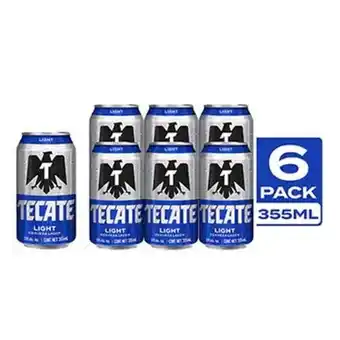 Cerveza tecate light lata 6 pack 355 ml