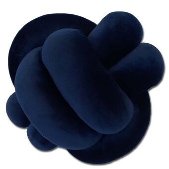 Cojín chico nudo terciopelo azul