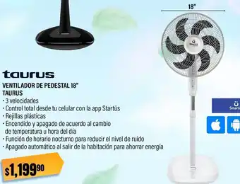 Ventilador de pedestal 18" taurus
