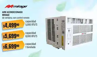 Aire acondicionado mirage de ventana 5000btu
