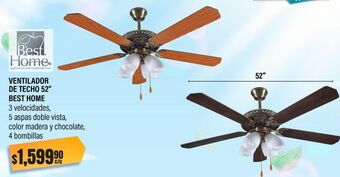 Woolworth Ventilador de techo 52" best home oferta