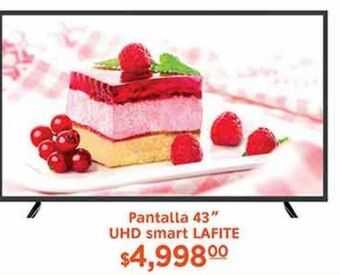 La Comer Pantalla 43" uhd smart lafite oferta