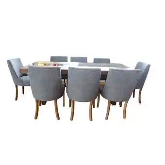 Mueblería Villarreal Comedor napoles chapa de nogal 8 sillas oferta