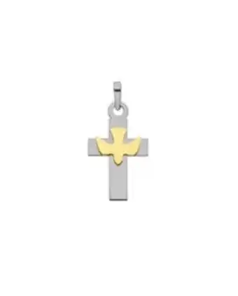 Joyerías Bizzarro Dije de cruz en oro blanco y amarillo 14k oferta