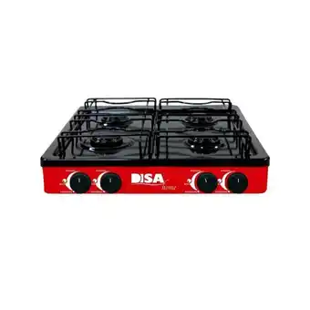 Parrilla disa 4 quemadores porcelanizada roja