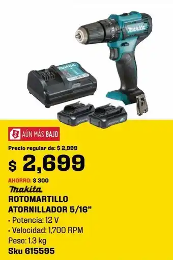 Sodimac Homecenter Rotomartillo atornillador 5/16" 12v oferta