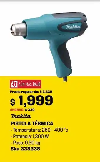 Pistola térmica 250 - 400 °c c/maletín 1,200w