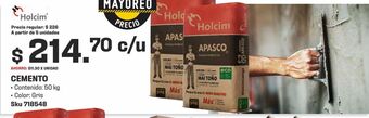 Sodimac Homecenter Cemento gris holcim apasco 50kg oferta