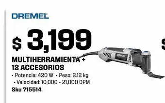 Dremel multi-max mm35 multiherramienta con 12 accesorios + bolsa de almacenamiento
