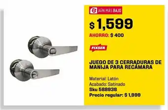 Cerraduras de manija para recamara 6 pzs