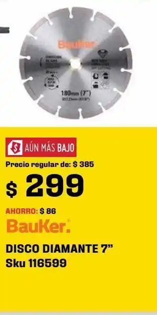 Sodimac Homecenter Disco diamant 7 turbo bauker oferta