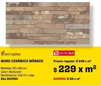 Sodimac Homecenter Muro cerámico mónaco beige 30x60 cm oferta