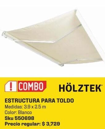 Sodimac Homecenter Estructura de toldo plegable 395 x 250 m s/rollo de tela oferta