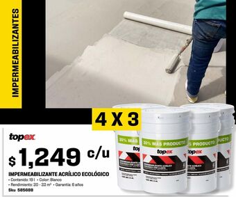 Sodimac Homecenter Impermeabilizante topex llanta 6 años blanco 21.6 l oferta