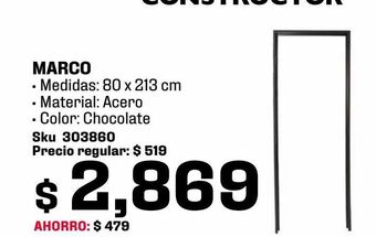 Marco de acero chocolate 80 x 213 cm