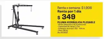 Pluma hidráulica plegable renta por 1 día