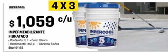 Sodimac Homecenter Impermeabilizante impercool fibratado 5 años blanco 19 l oferta