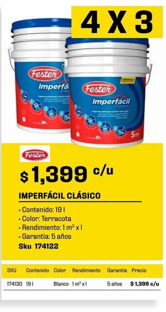 Sodimac Homecenter Impermeabilizante imperfácil clásico 19 l rojo oferta