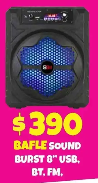 Soriana Híper Bafle Sound Burst 8" USB , BT, FM oferta