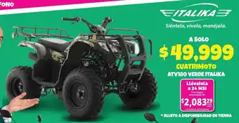 Soriana Híper Cuatrimoto ATV180 Verde Italika oferta