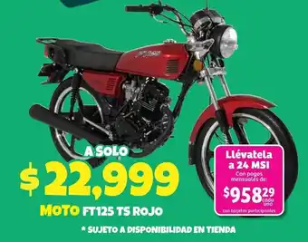 Soriana Híper Moto FT125 TS Rojo oferta