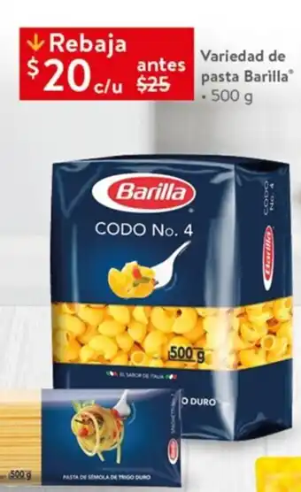 Walmart Express Variedad de Pasta barilla 500g oferta