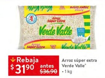 Walmart Express Arroz Super Extra Verde Valle 1kg oferta