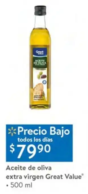 Aceite de oliva extra virgen Great Value 500 ml
