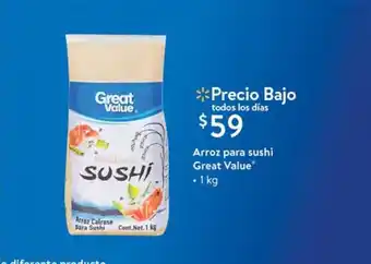 Walmart Express Arroz para sushi Great Value 1kg oferta