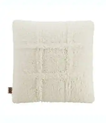 Cojín decorativo cuadrado de poliéster ugg® sherpa patchwork color blanco nieve