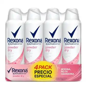 Antitranspirante rexona powder dry 4 pzas de 150 ml