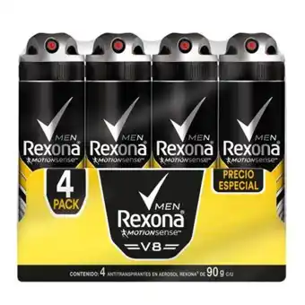 Sam's Club Antitranspirante rexona v8 men 4 pzas de 90 g c/u oferta