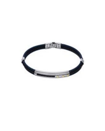 Joyerías Bizzarro Pulsera de acero y piel para caballero oferta