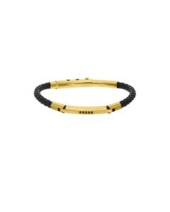 Joyerías Bizzarro Pulsera de acero y piel para caballero oferta